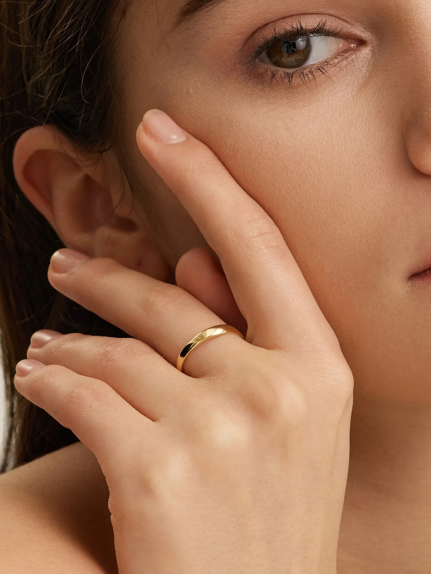 Les Soeurs Ring Ginette Flowy Band Gold New