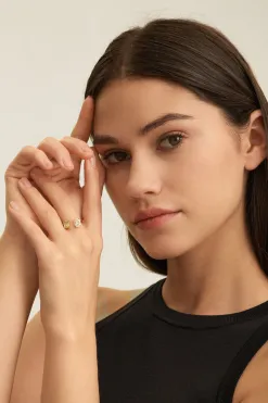 Les Soeurs Ring Gioia Double Gem Gold New