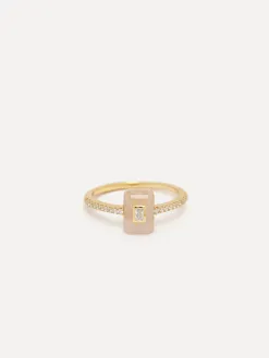 Les Soeurs Ring Gioia Pink Emerald Gold Clearance
