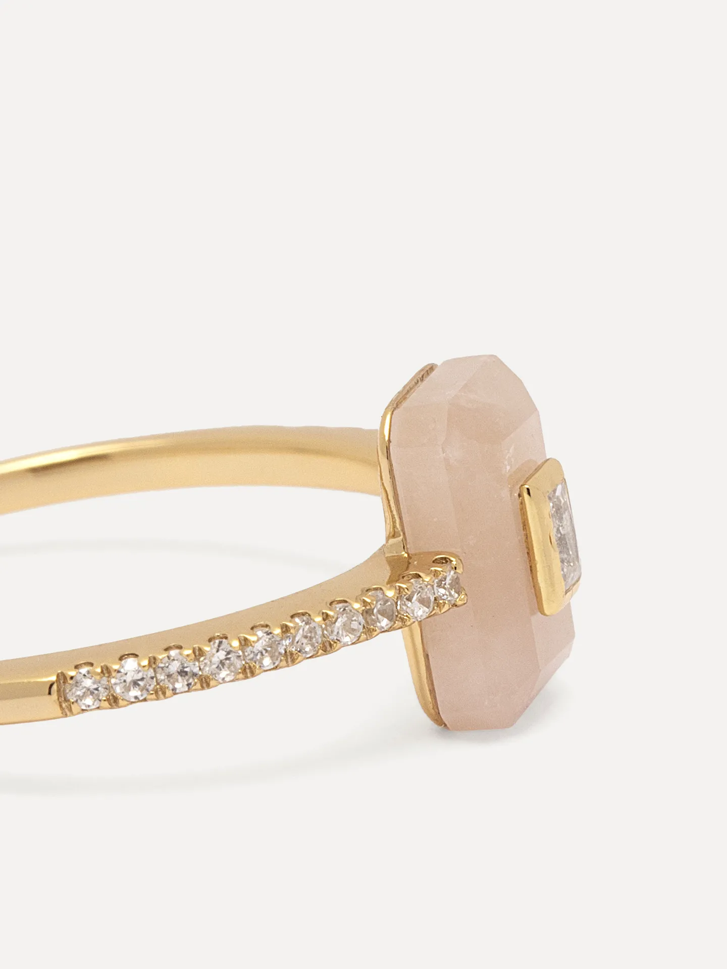 Les Soeurs Ring Gioia Pink Emerald Gold Clearance