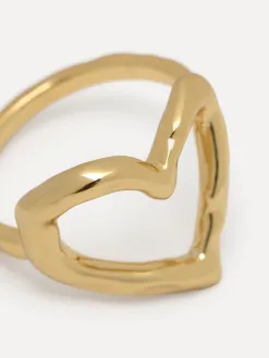 Les Soeurs Ring Gwen Heart Gold Outlet