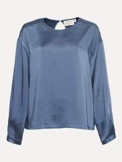 Les Soeurs Satijnen blouse Dorota Dark+Blue+Denim Clearance