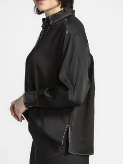 Selected Shirt Adeli Black+-+White+Stitching Hot