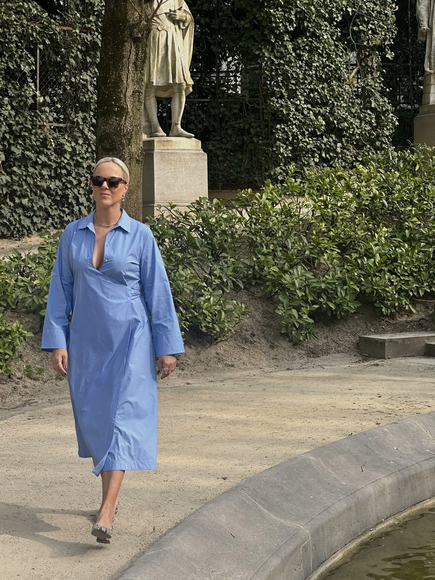 Selected Tailored wikkeljurk Aviana Cornflower+Blue Hot