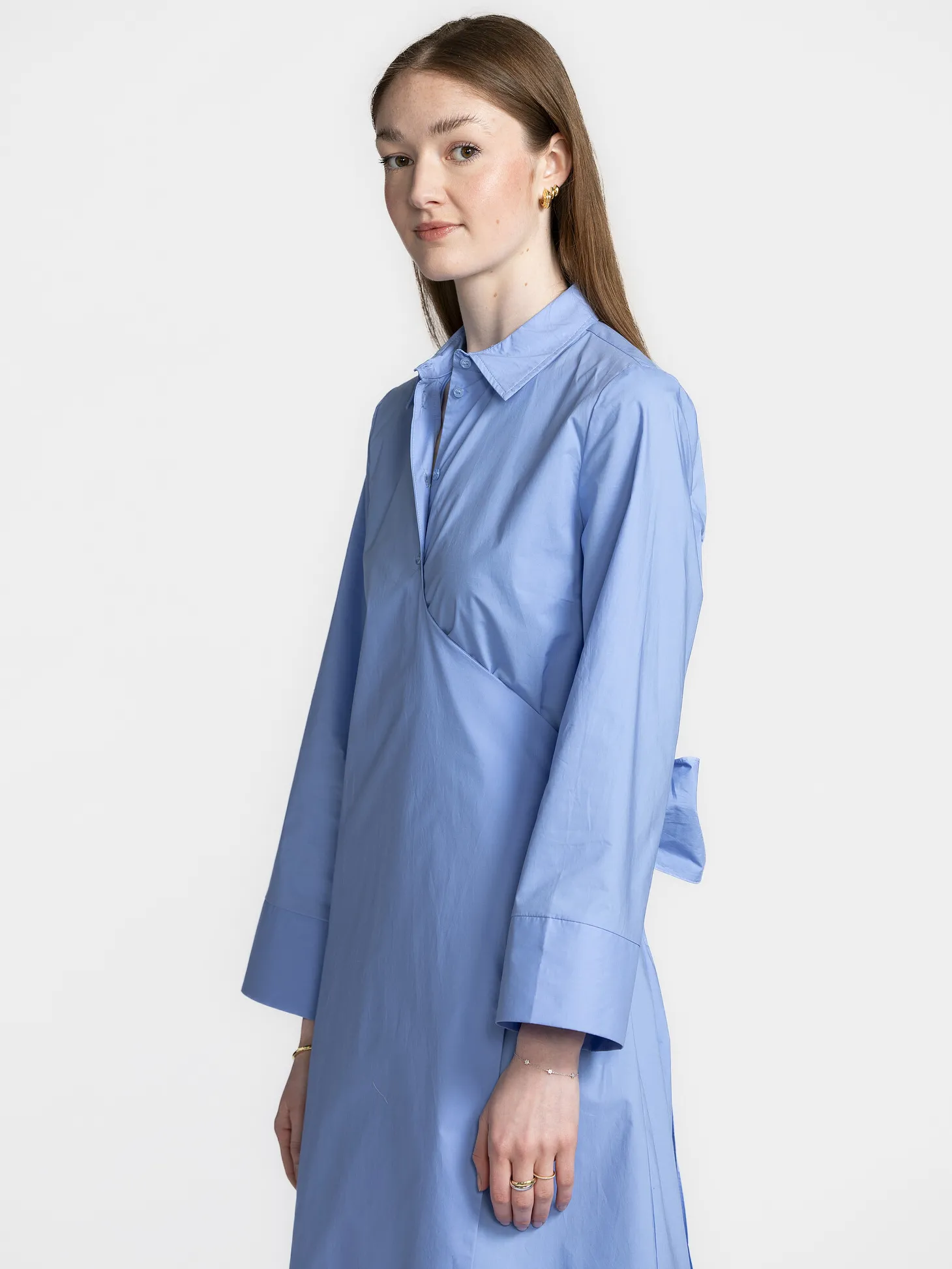 Selected Tailored wikkeljurk Aviana Cornflower+Blue Hot
