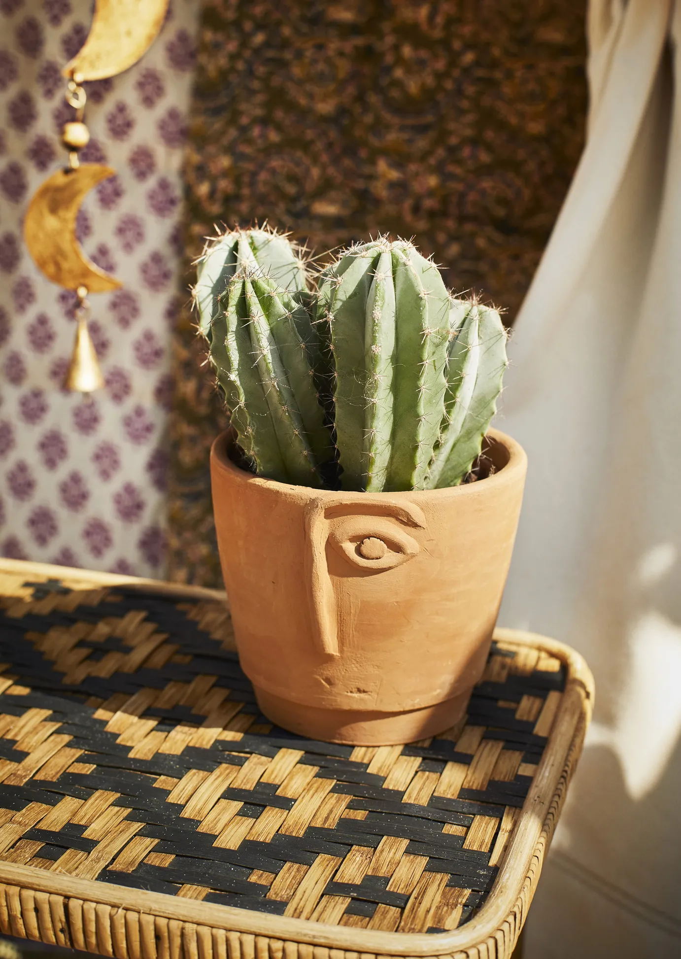 Madam Stoltz Terracotta Bloempot Gezicht Brown Outlet
