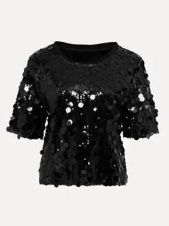Le Marais Top met sequins Kae Black New