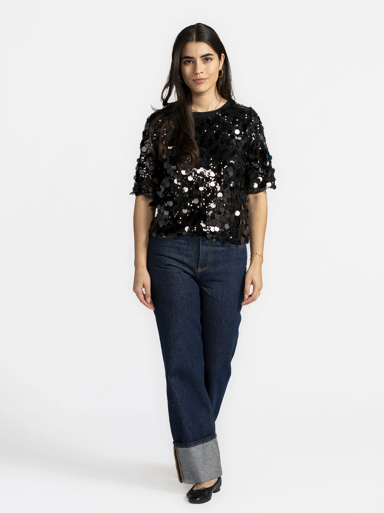 Le Marais Top met sequins Kae Black New