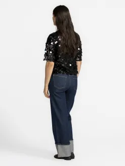Le Marais Top met sequins Kae Black New