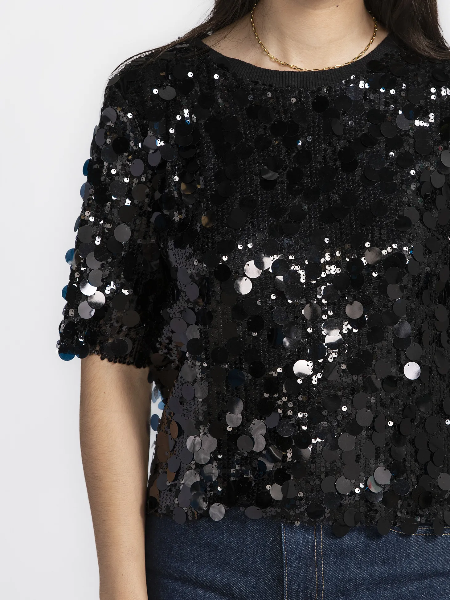 Le Marais Top met sequins Kae Black New