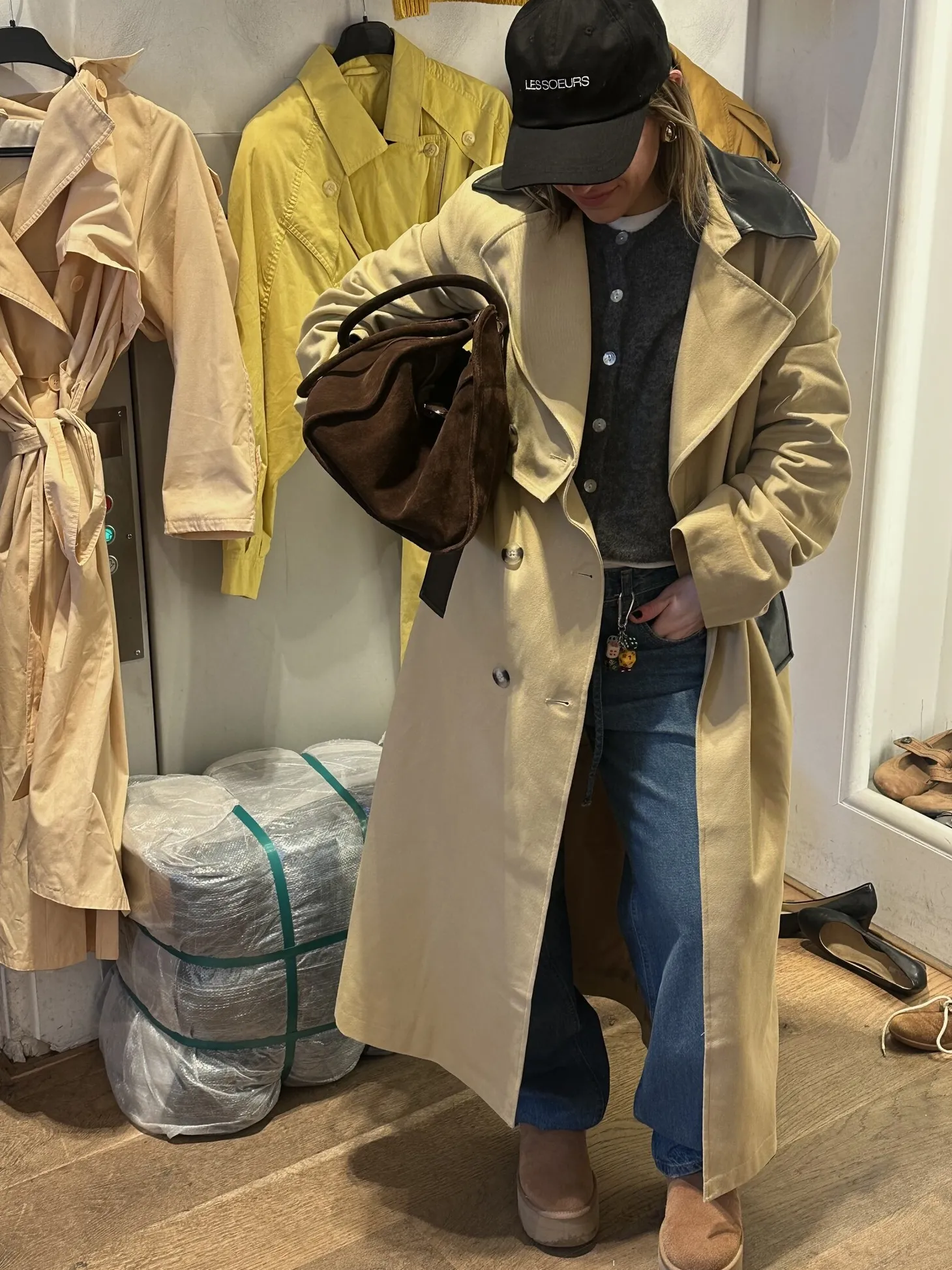 Edited Trenchcoat Aiko Beige+With+Black Clearance