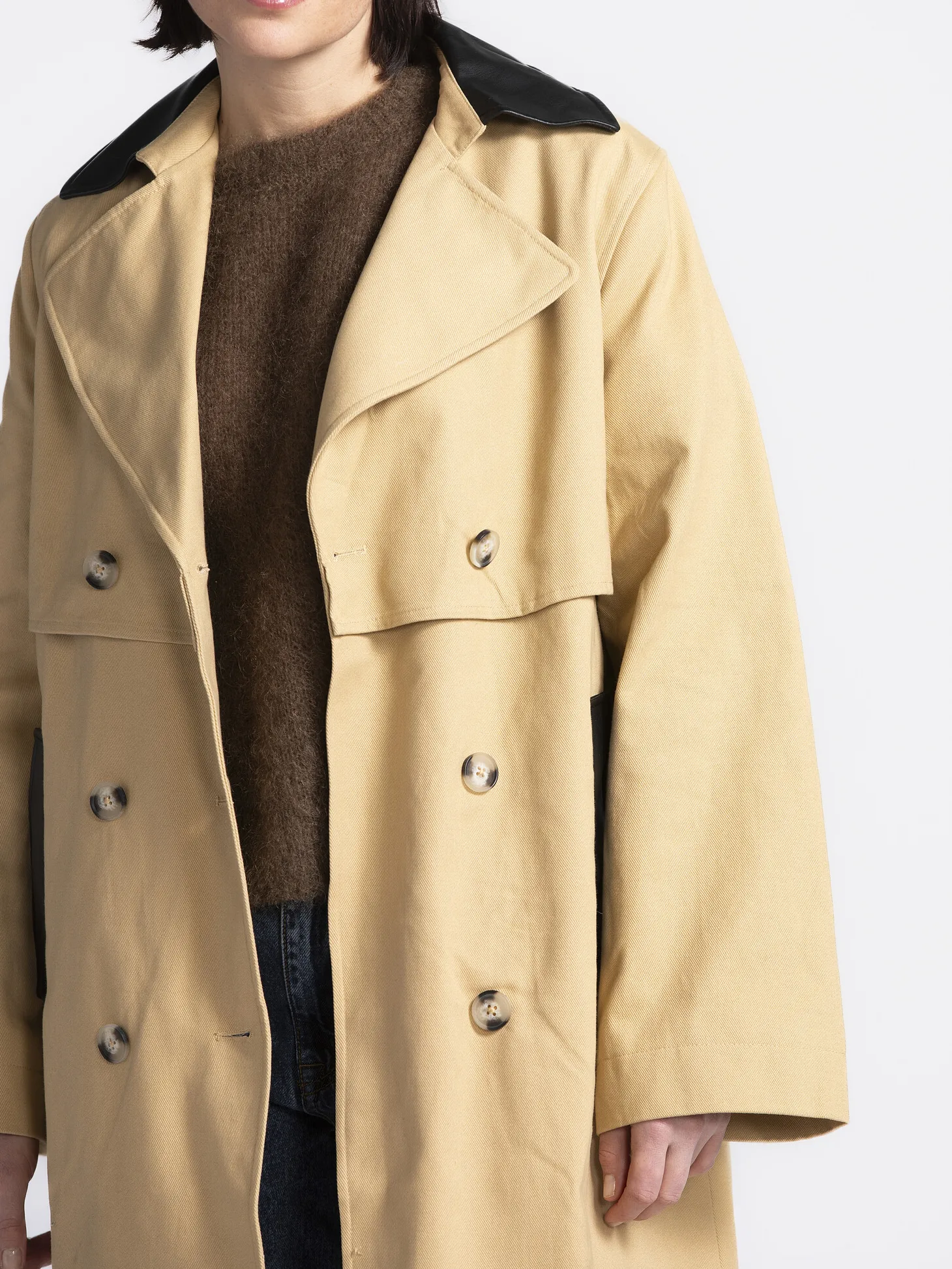 Edited Trenchcoat Aiko Beige+With+Black Clearance