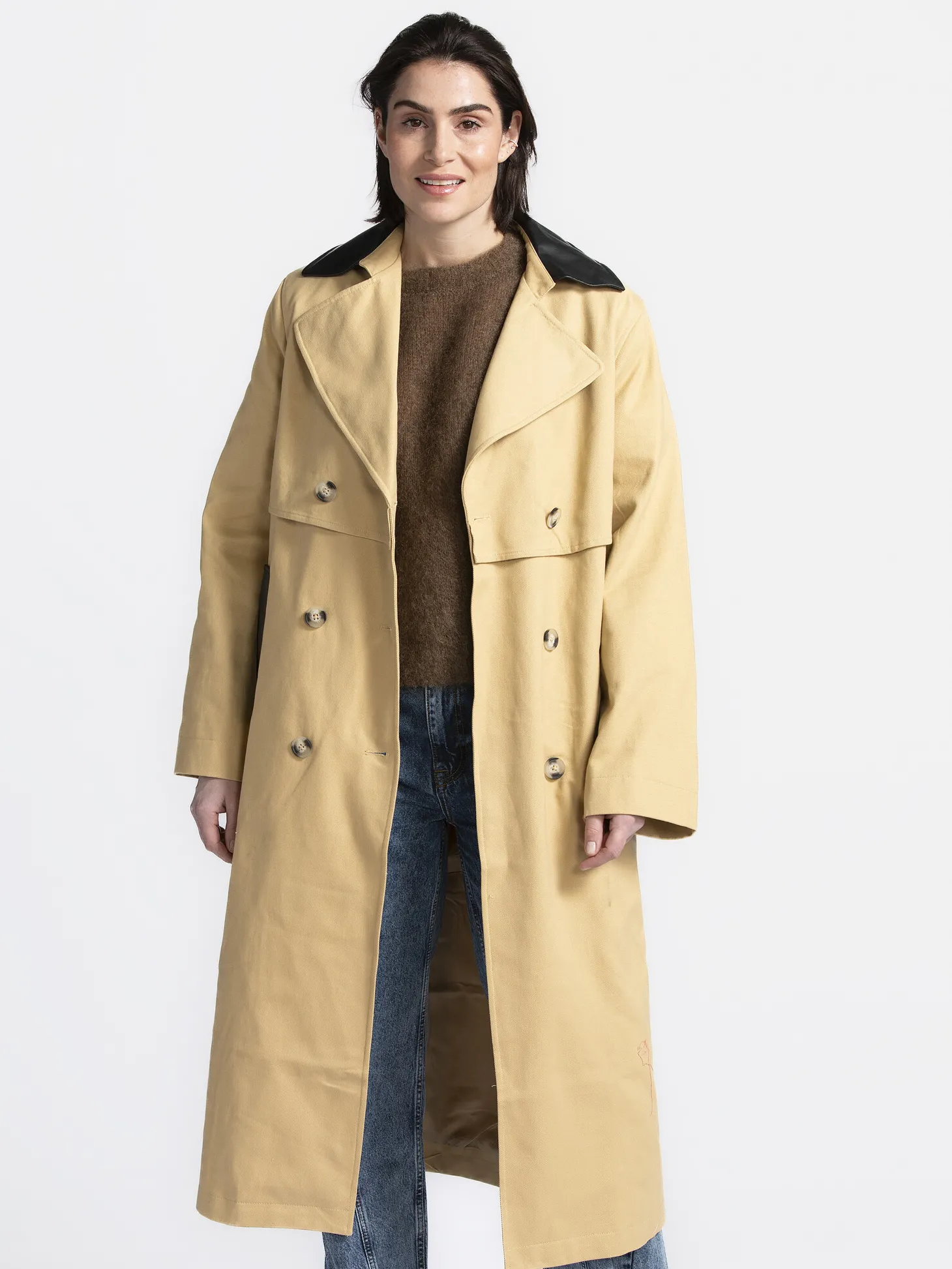 Edited Trenchcoat Aiko Beige+With+Black Clearance