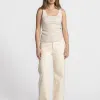 Selected U-neck tanktop Anna Oatmeal+Melange Outlet