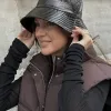 Les Soeurs Vegan leren bucket hat Penny Dark+Brown Clearance