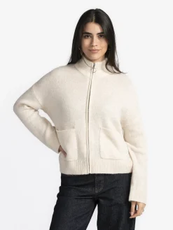 Selected Vest met rits Sia Ras Birch+Melange Clearance
