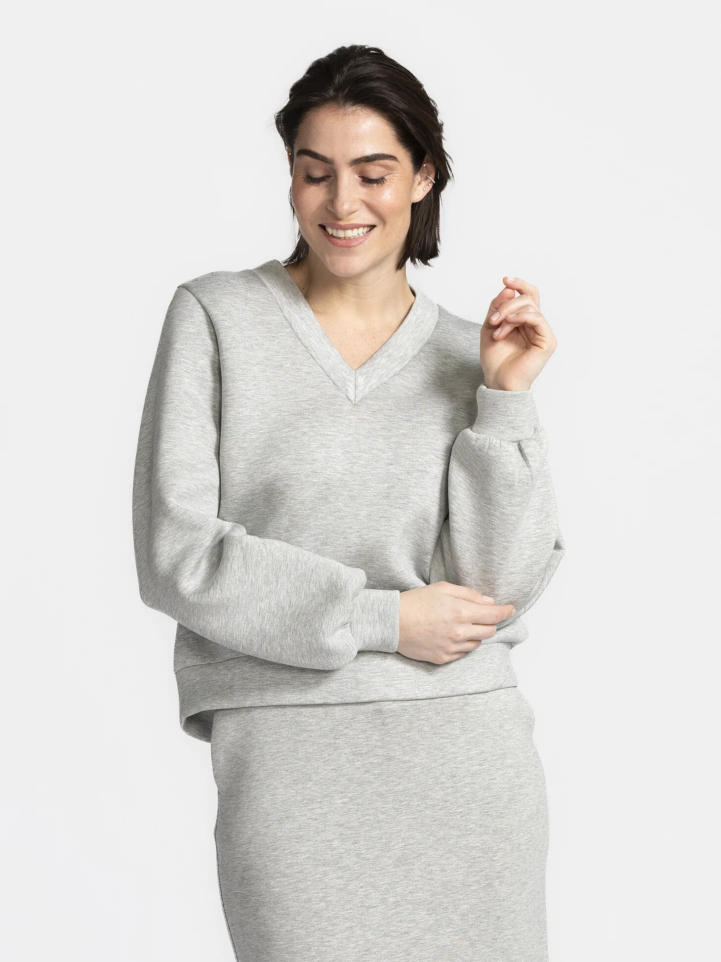 Selected V-neck sweater Jamila Light+Grey+Melange Outlet