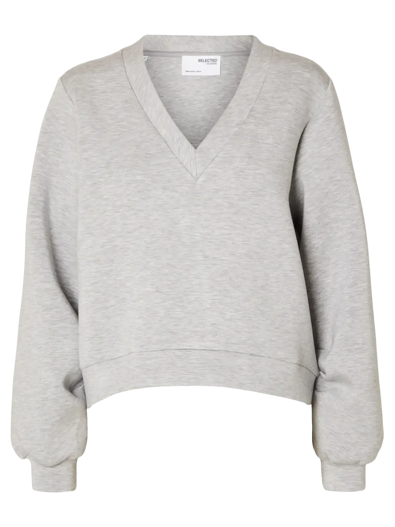 Selected V-neck sweater Jamila Light+Grey+Melange Outlet
