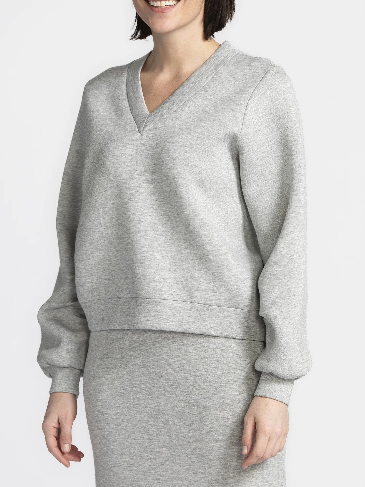 Selected V-neck sweater Jamila Light+Grey+Melange Outlet