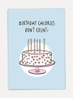 Kaart Blanche Wenskaart Birthday calories don't count Birthday+Calories Hot