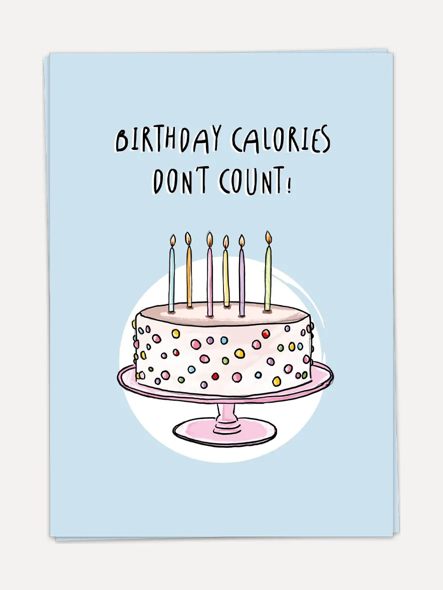 Kaart Blanche Wenskaart Birthday calories don't count Birthday+Calories Hot