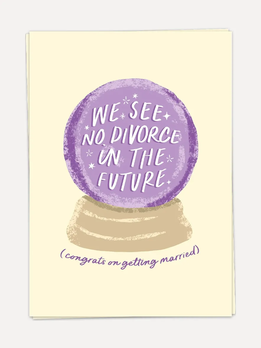 Kaart Blanche Wenskaart Congrats on getting married No+Divorce Best