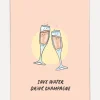 Kaart Blanche Wenskaart Drink champagne Drink+Champagne New