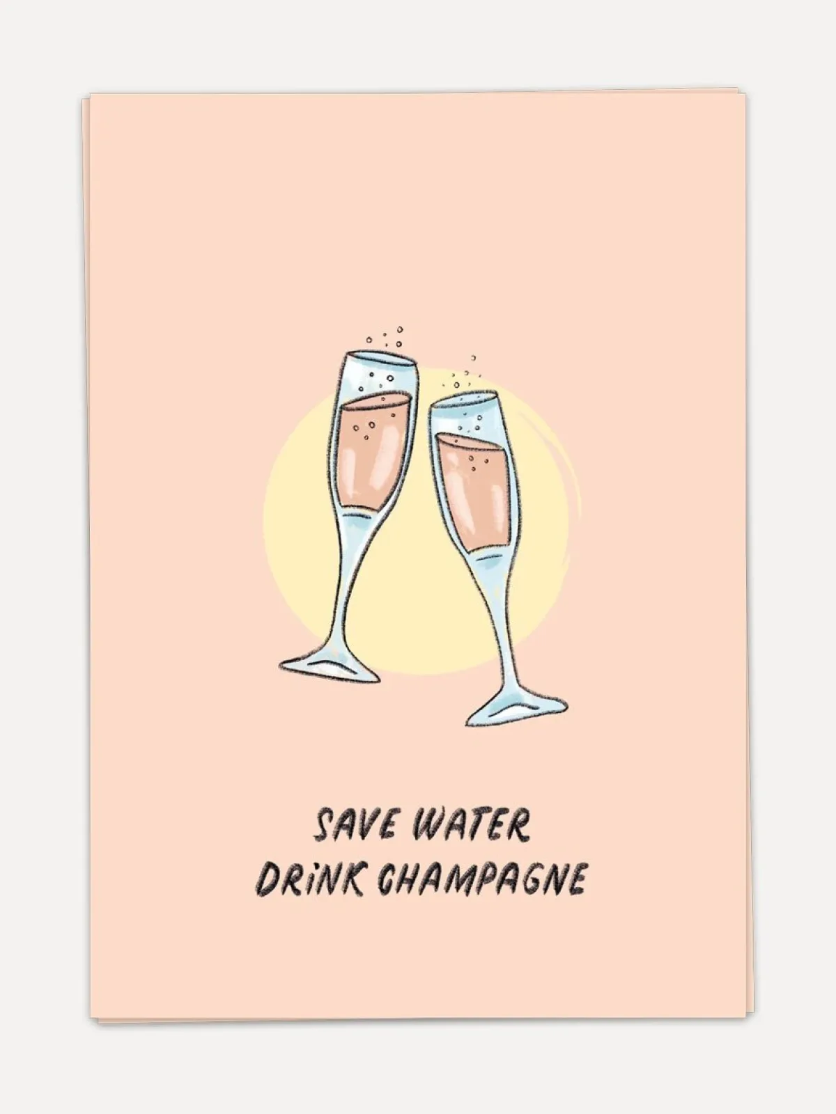 Kaart Blanche Wenskaart Drink champagne Drink+Champagne New