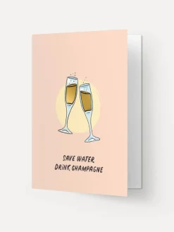 Kaart Blanche Wenskaart Drink champagne Drink+Champagne New