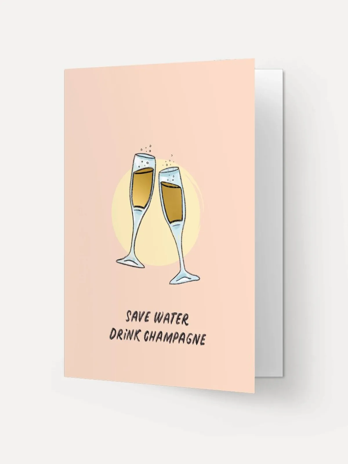 Kaart Blanche Wenskaart Drink champagne Drink+Champagne New