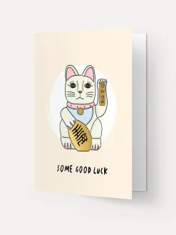 Kaart Blanche Wenskaart Lucky Cat Lucky+Cat Discount