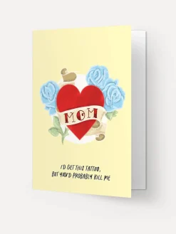Kaart Blanche Wenskaart Mom tattoo Mom+Tattoo Clearance