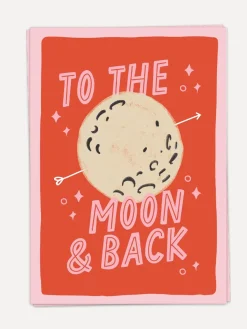 Kaart Blanche Wenskaart Moon The+Moon+And+Back Hot