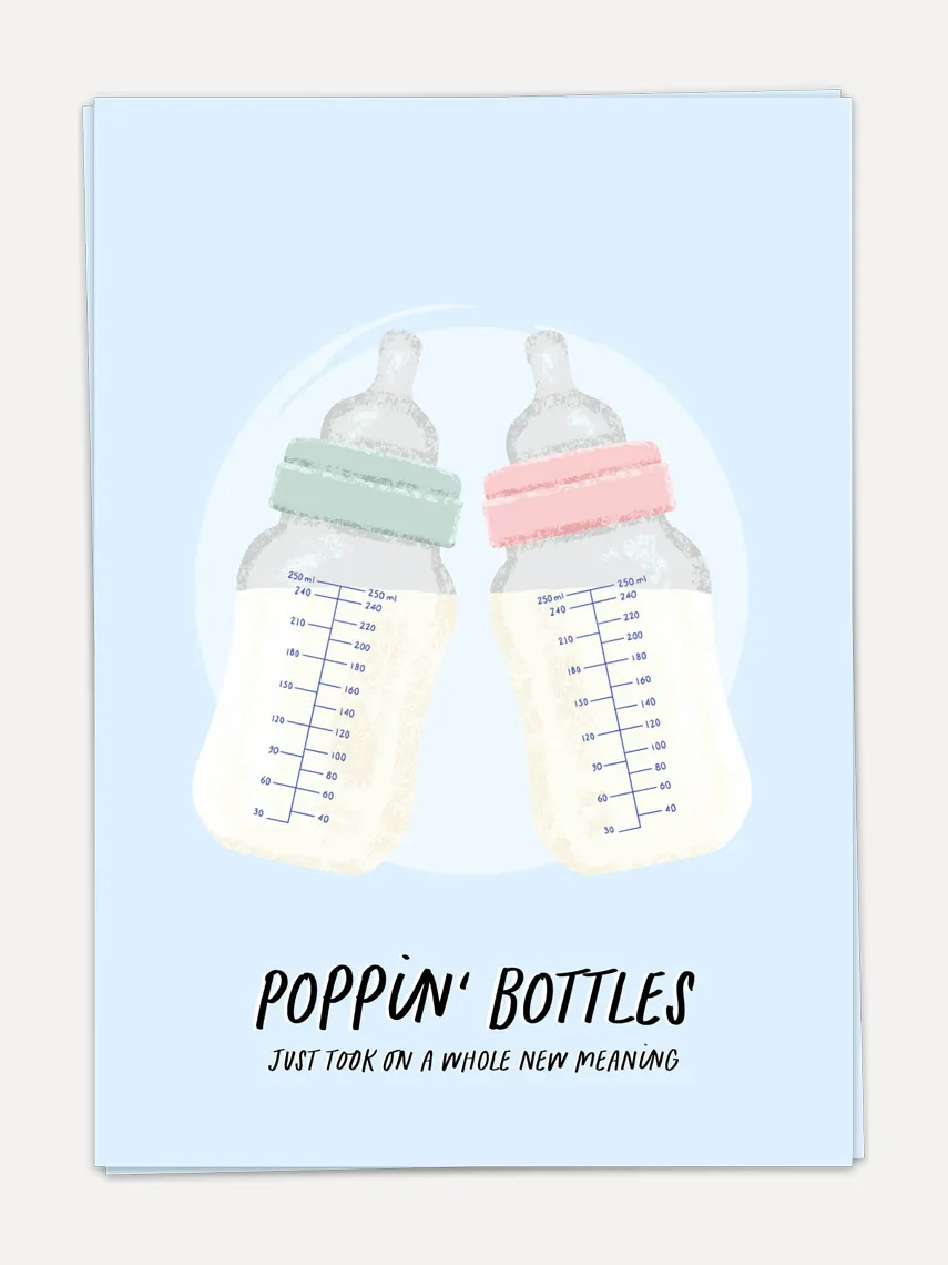 Kaart Blanche Wenskaart Poppin Bottles Poppin+Bottles Best