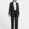 Selected Wijde broek Rita Dark+Sapphire+Stripe Fashion