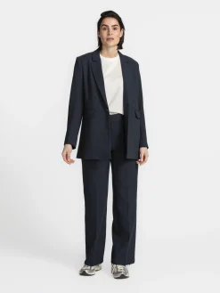 Selected Wijde broek Rita Dark+Sapphire+Stripe Fashion
