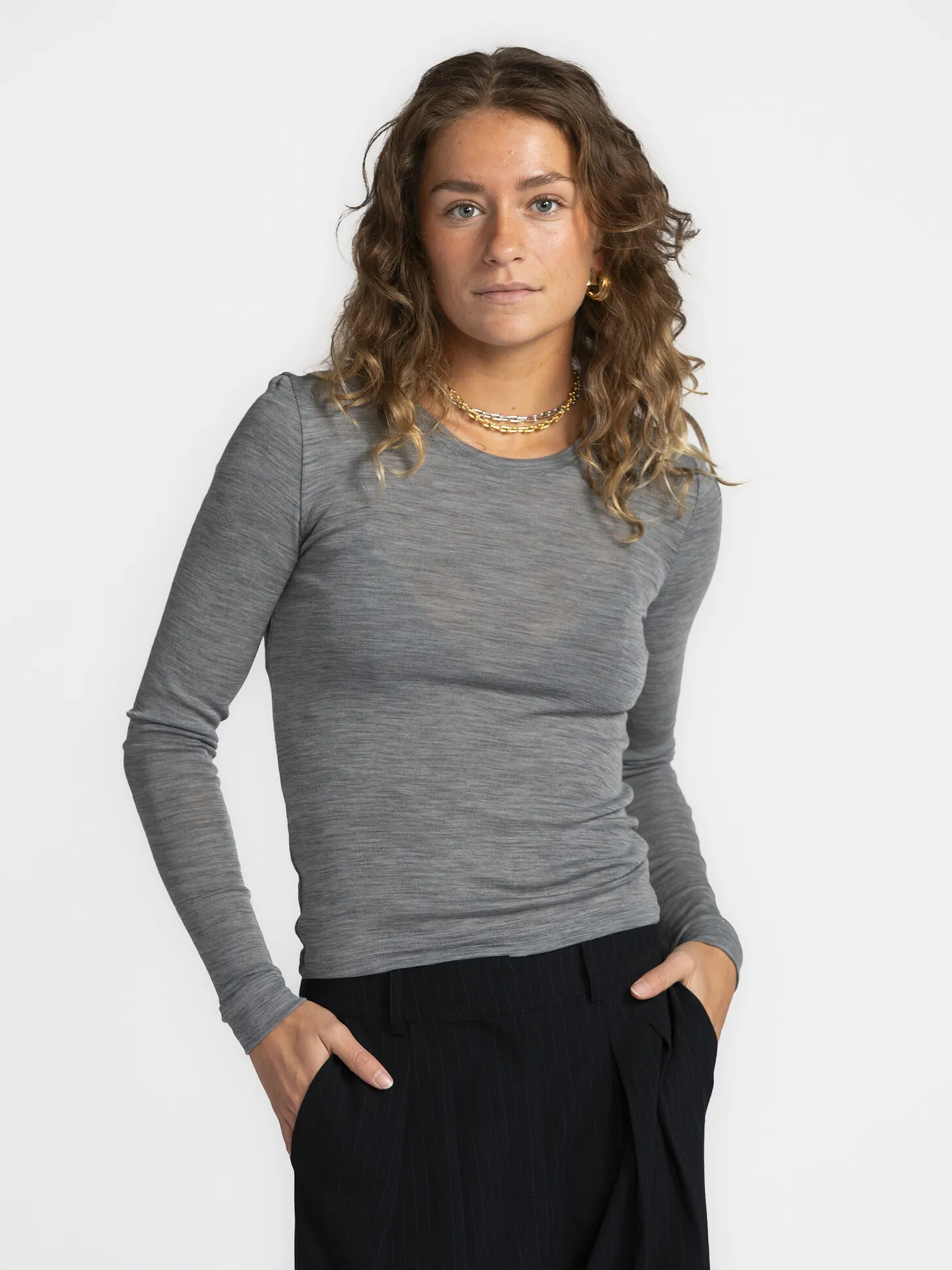 MBYM Wollen Top Christina Rebecca Medium+Grey+Melange Outlet